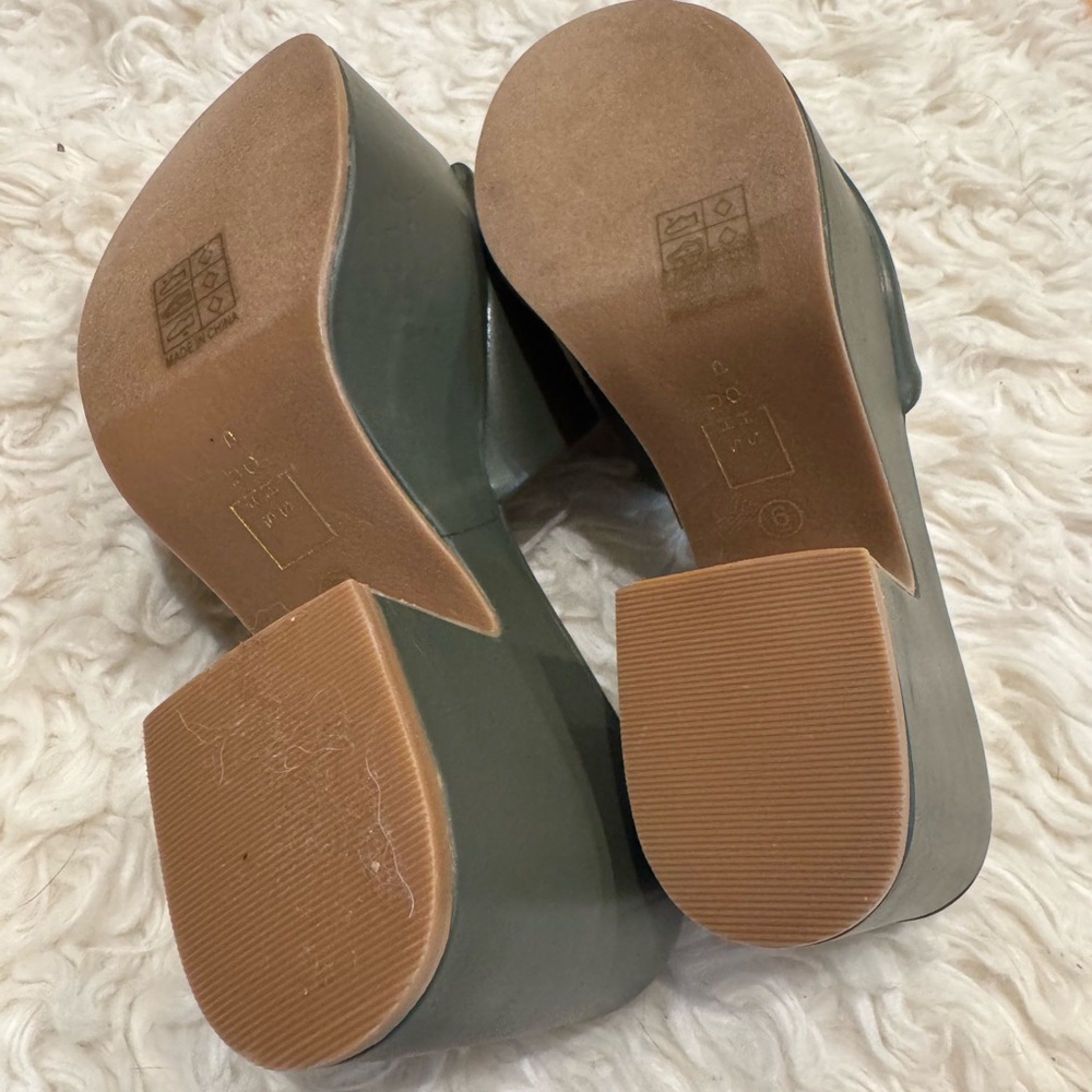 SHUSHOP green platform wedges heels size 6 - Picture 5 of 7
